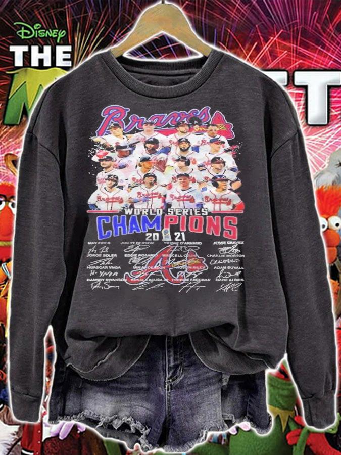 Braves World Series Champions 2021 signatures shirt t-shirt sweatshirt