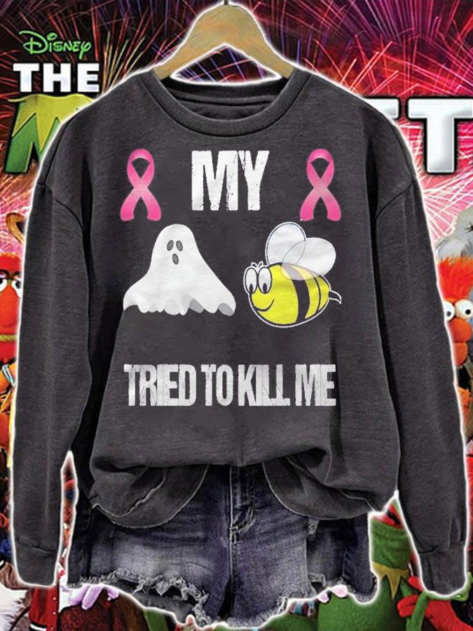 Breast Cancer Cute Halloween Costume Shirt Kill Me Boo Gift Shirt t-shirt sweatshirt