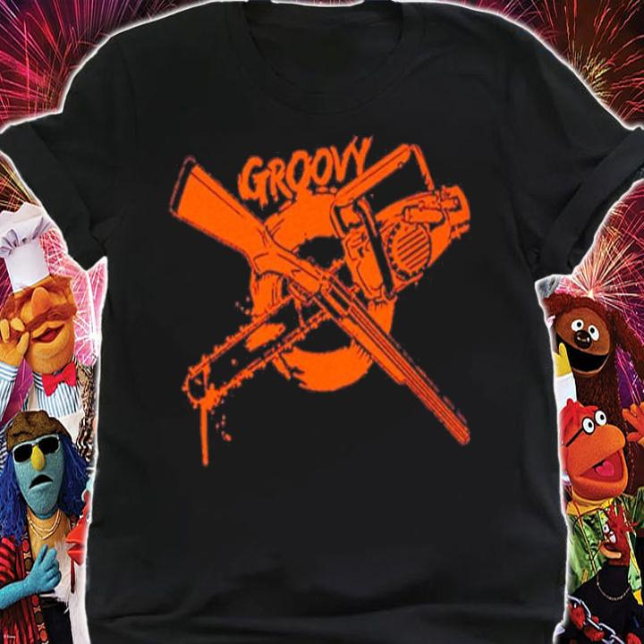 Groovy Chainsaw And Shotgun Shirt t-shirt
