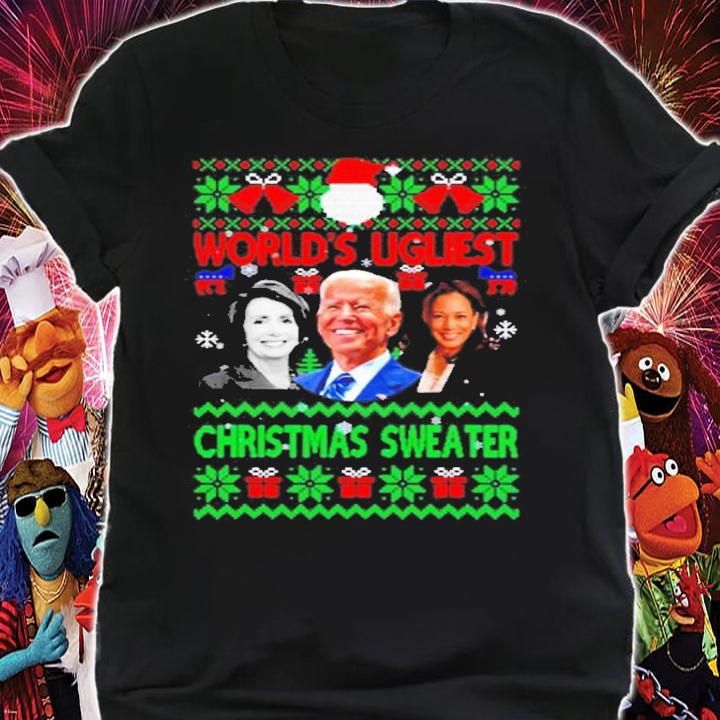 Worlds Ugliest Christmas Sweater Pelosi Biden Harris T-Shirt t-shirt shirt