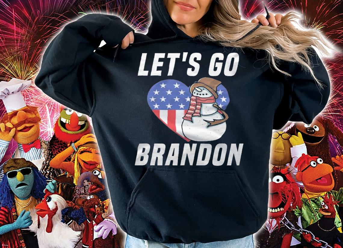 F Joe Biden let's Go Brandon Peaceful Snowman Heart Flag White T-Shirt t-shirt hoodie