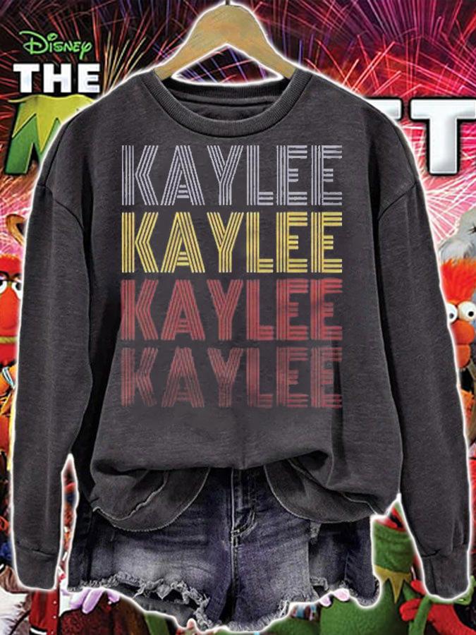 Graphic 365 First Name Kaylee Retro Pattern Vintage Style Shirt t-shirt sweatshirt