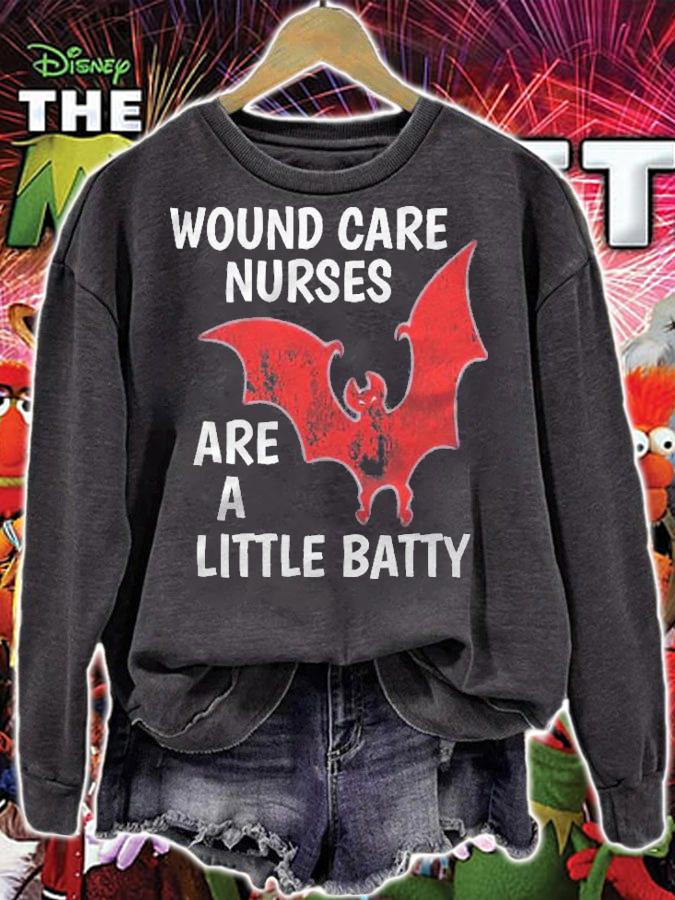 Halloween Wound Care Nurse Shirt Little Batty Funny Shirt t-shirt sweatshirt