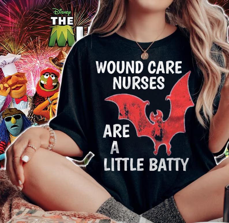 Halloween Wound Care Nurse Shirt Little Batty Funny Shirt t-shirt woman shirt