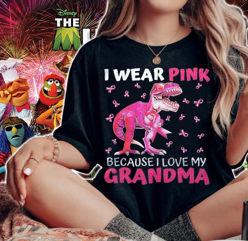 I Wear Pink For My Grandma Breast Cancer Awareness Kids Boys Shirt t-shirt woman shirt