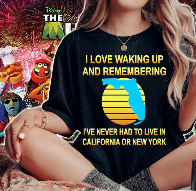 Love Never Having To Live In California or New York T-Shirt t-shirt woman shirt