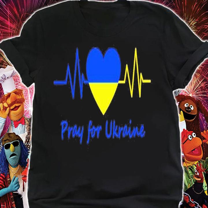 Pray for Ukraine heartbeat shirt t-shirt shirt