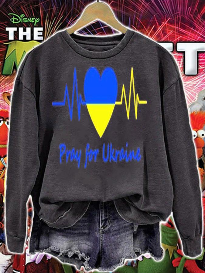 Pray for Ukraine heartbeat shirt t-shirt sweatshirt