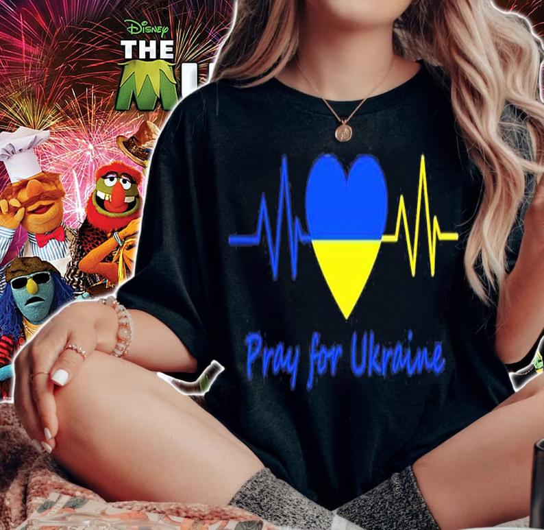 Pray for Ukraine heartbeat shirt t-shirt woman shirt
