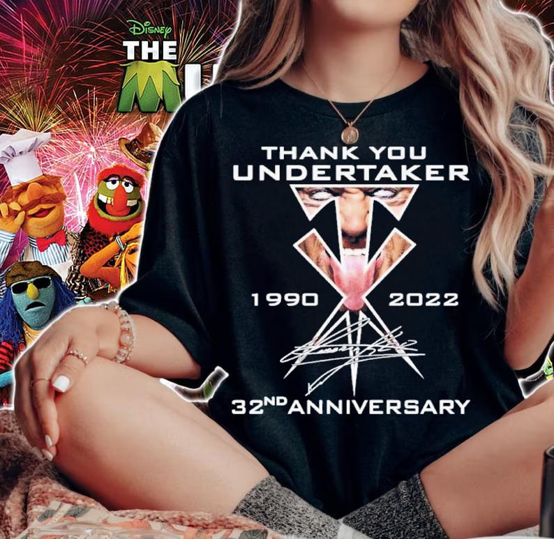 Thank You Undertaker 1990-2022 32nd Anniversary Signatures Shirt t-shirt woman shirt