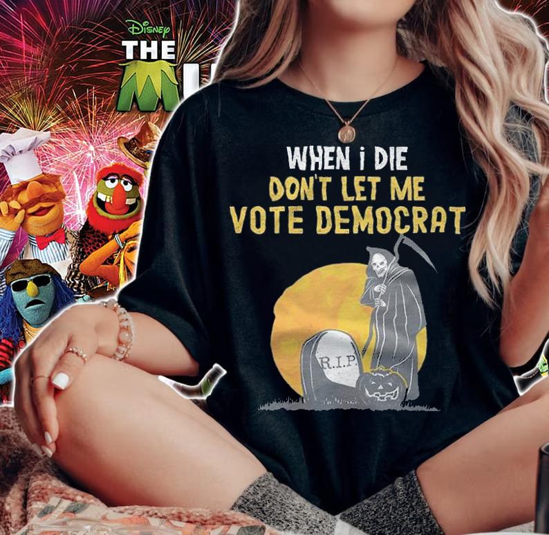 When I Die Don't Let Me Vote Democrat Funny Halloween T-Shirt t-shirt woman shirt