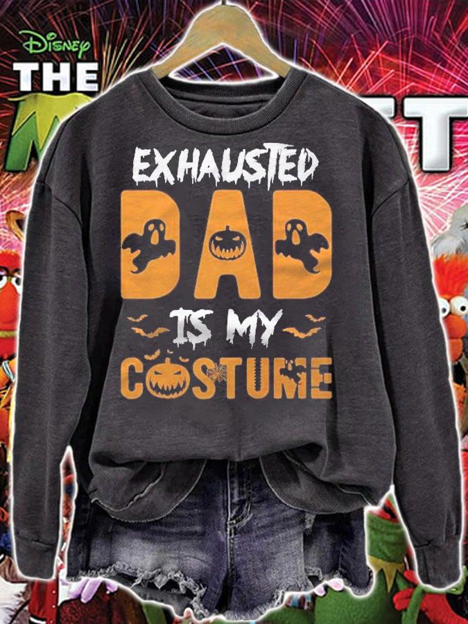 Exhausted Dad Is My Costume Mens Funny Halloween Gift Shirt t-shirt