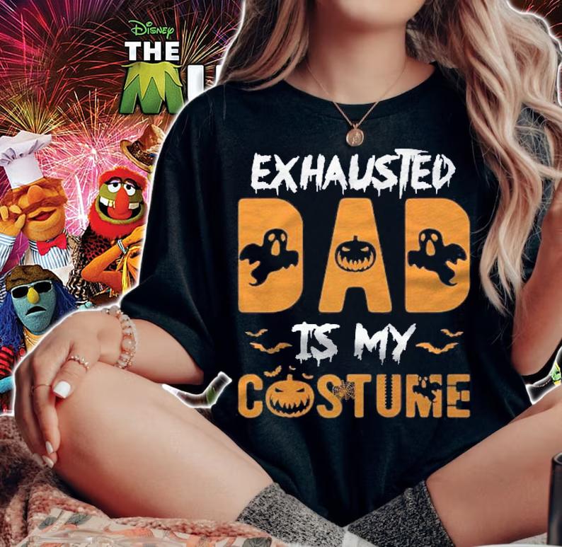 Exhausted Dad Is My Costume Mens Funny Halloween Gift Shirt t-shirt