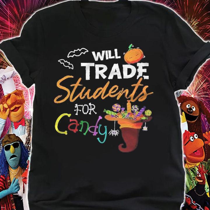 Womens Will Trade Students For Candy Halloween Costume Teacher Shirt t-shirt shirt