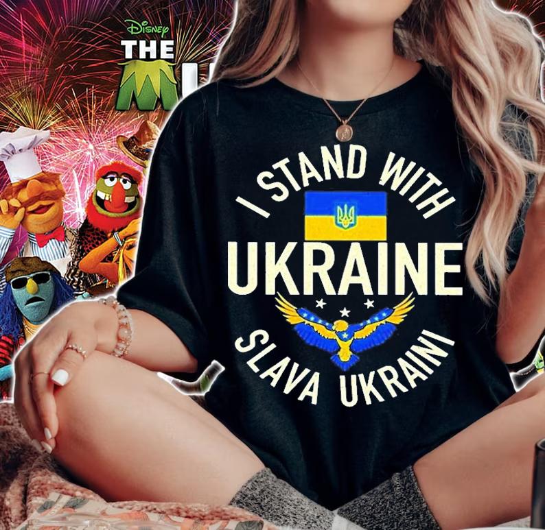 I Stand With Ukraine Slava Ukraini Flag 2022 T-Shirt t-shirt woman shirt