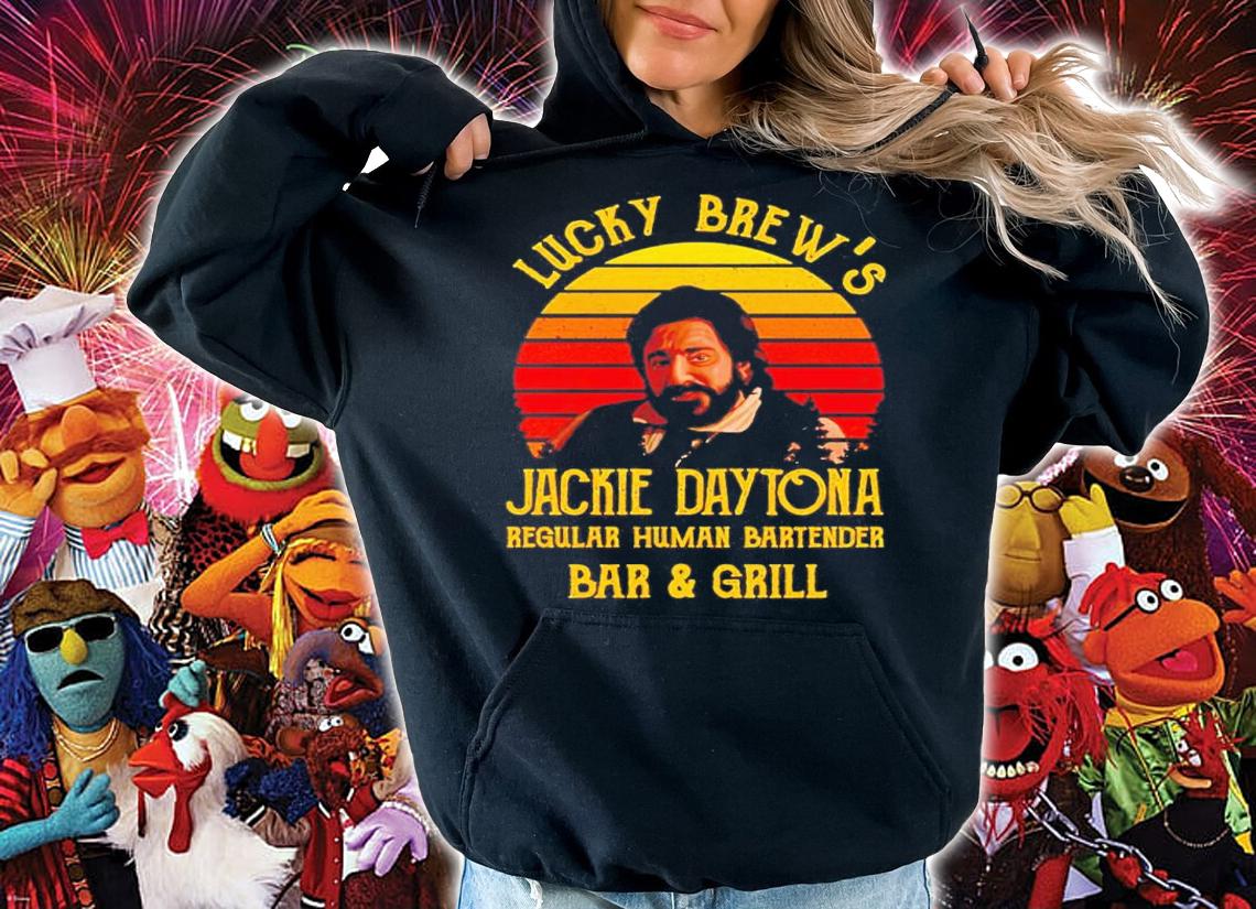 Lucky Brews Jackie Daytona regular human bartender bar and girl shirt t-shirt hoodie