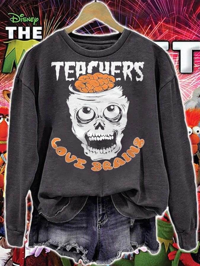 Teacher Love Brains Halloween Student Trick Or Treat Shirt t-shirt sweatshirt