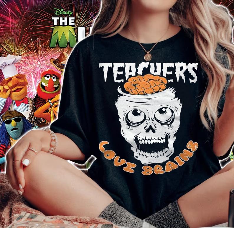 Teacher Love Brains Halloween Student Trick Or Treat Shirt t-shirt woman shirt