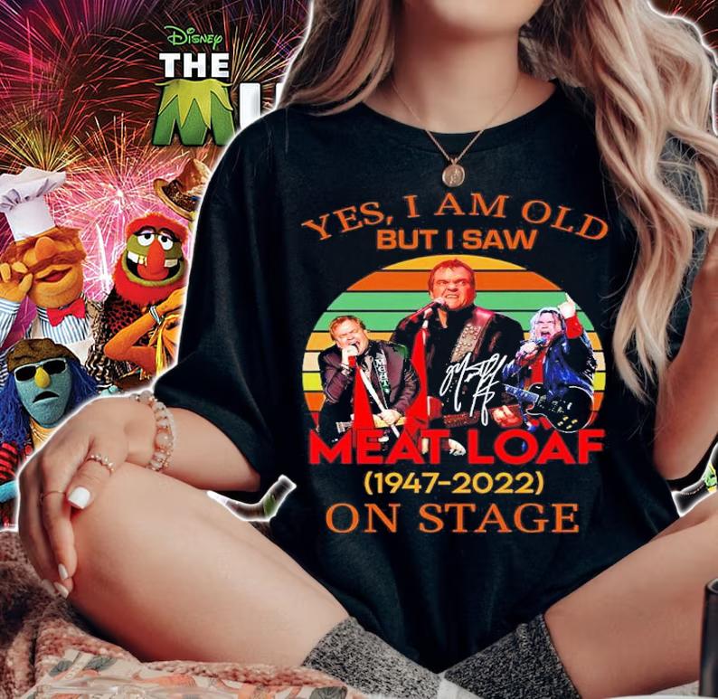 Yes I Am Old But I Saw Meat Loaf 1947-2022 On Stage Signatures Vintage Shirt t-shirt
