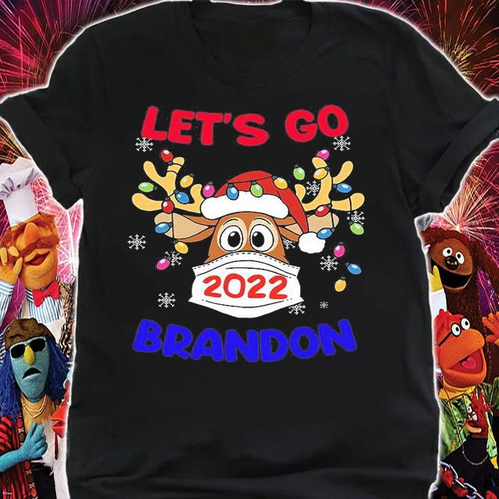 Lets Go Brandon Conservative Anti Liberal Christmas Gift Funny Reindeer Design T-Shirt t-shirt shirt
