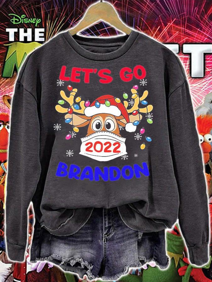 Lets Go Brandon Conservative Anti Liberal Christmas Gift Funny Reindeer Design T-Shirt t-shirt sweatshirt