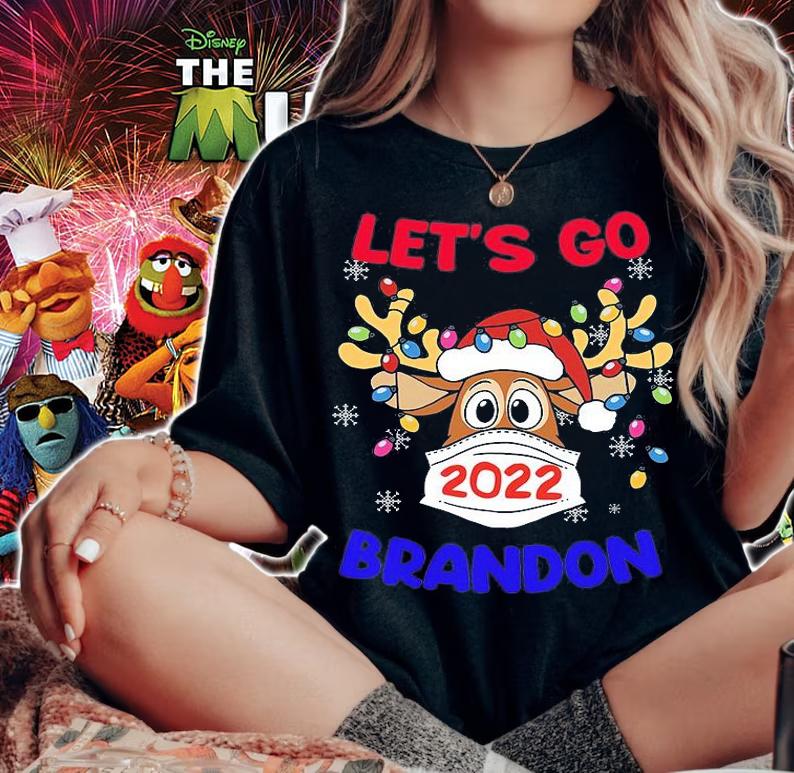 Lets Go Brandon Conservative Anti Liberal Christmas Gift Funny Reindeer Design T-Shirt t-shirt woman shirt