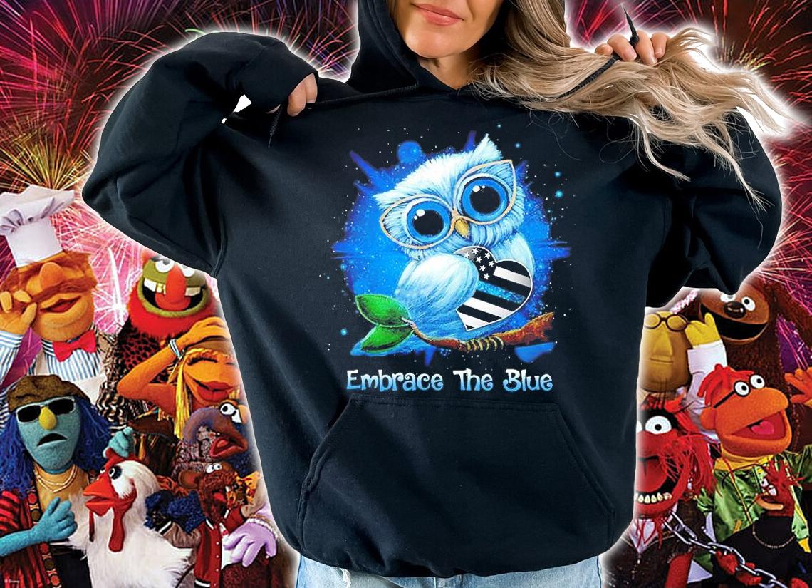 Owl Thin Blue Line Embrace The Blue T-Shirt t-shirt