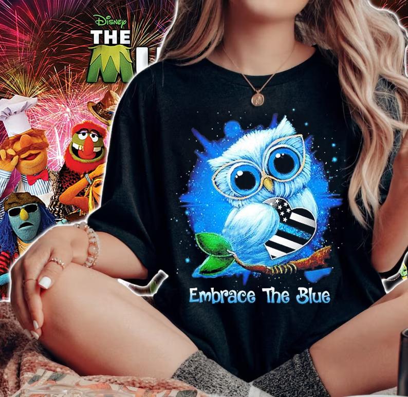 Owl Thin Blue Line Embrace The Blue T-Shirt t-shirt