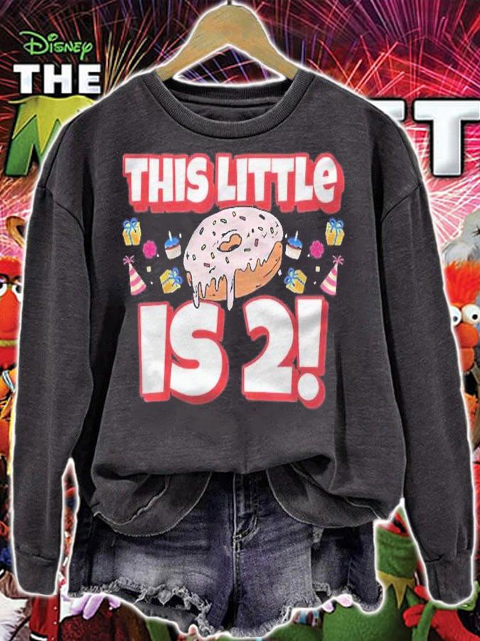 Kids Cute Donut Birthday Party Gifts For A 2 Years Old Birthday Shirt t-shirt sweatshirt