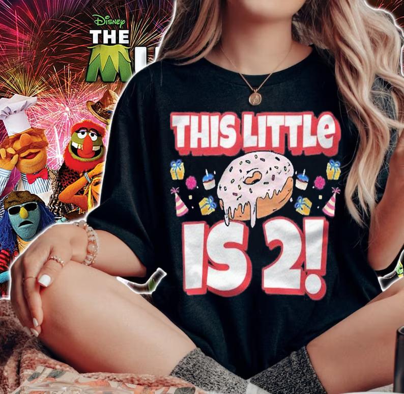 Kids Cute Donut Birthday Party Gifts For A 2 Years Old Birthday Shirt t-shirt woman shirt