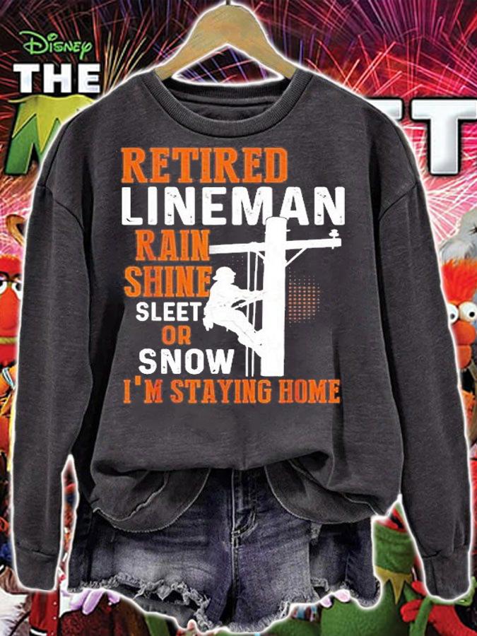 Mens Retired Lineman Man Woman T-Shirt t-shirt sweatshirt
