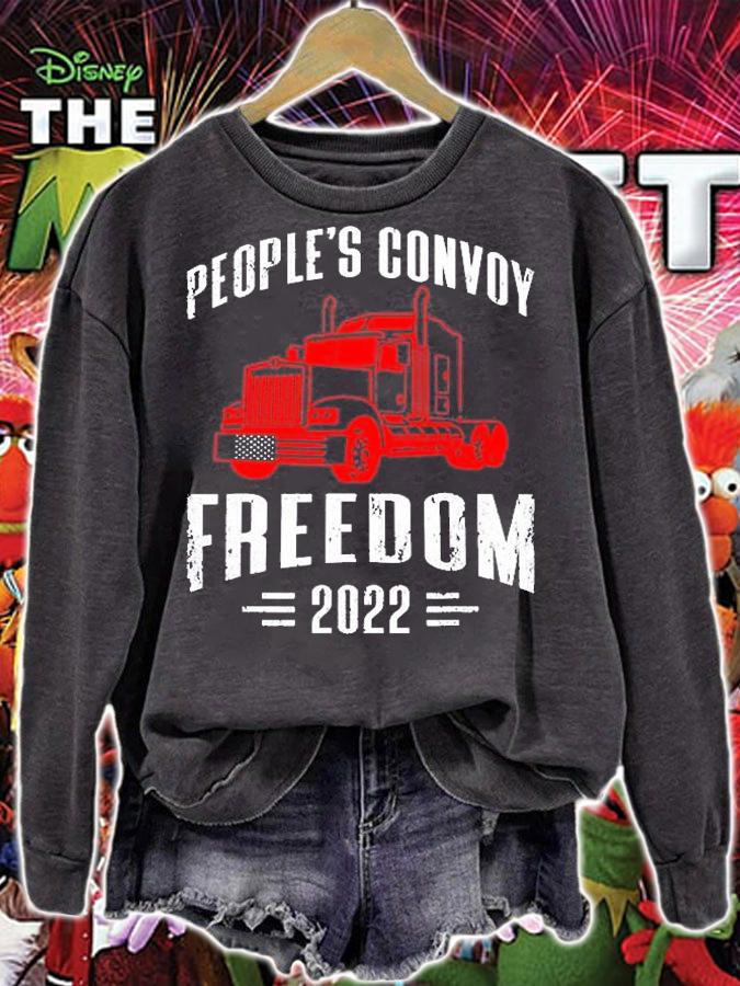 People's Convoy Freedom 2022 Support Truckers T-Shirt t-shirt sweatshirt