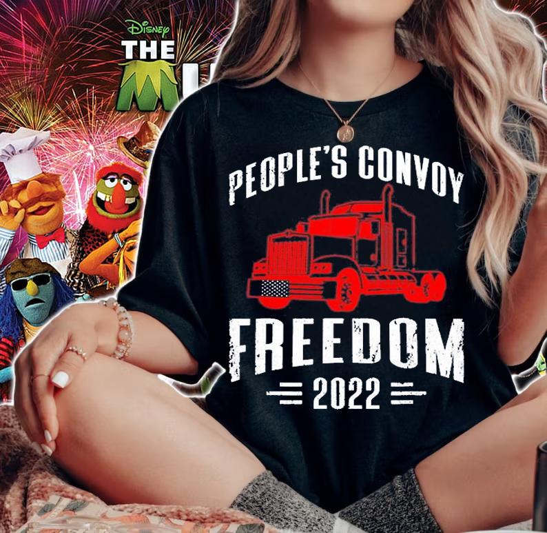People's Convoy Freedom 2022 Support Truckers T-Shirt t-shirt woman shirt