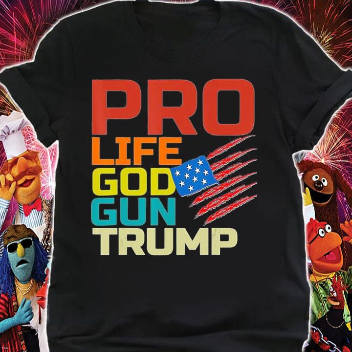Pro Life Pro God Pro Gun Pro Donald Trump T-Shirt t-shirt