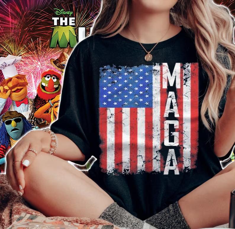 Vintage Grunge Maga American Flag Lover Funny Gift Shirt t-shirt woman shirt
