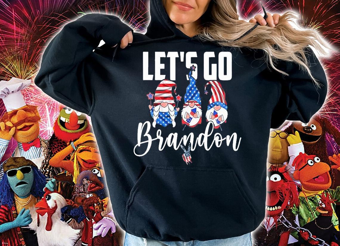 Gnomes US Flag Let's Go Brandon Happy Christmas T-Shirt t-shirt hoodie