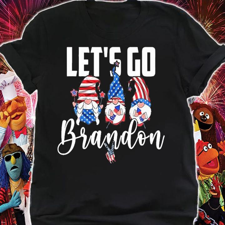 Gnomes US Flag Let's Go Brandon Happy Christmas T-Shirt t-shirt shirt