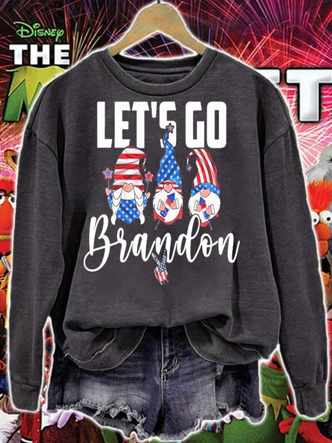 Gnomes US Flag Let's Go Brandon Happy Christmas T-Shirt t-shirt sweatshirt