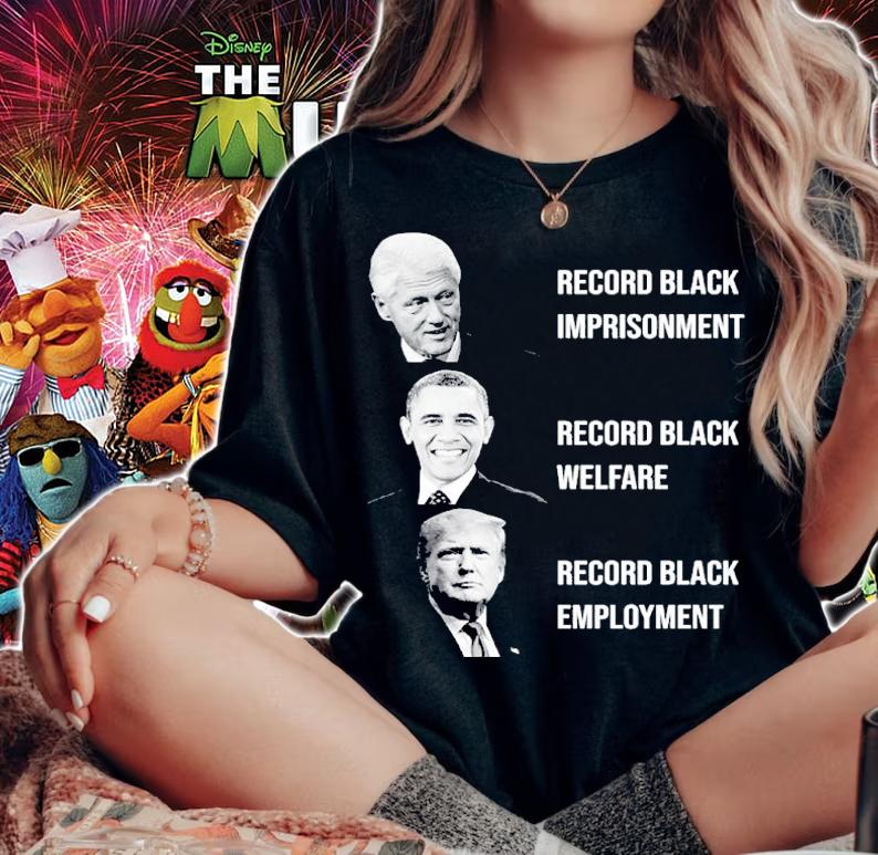 Record Black Imprisonment Record Black Welfare Record Black Employment Shirt t-shirt woman shirt