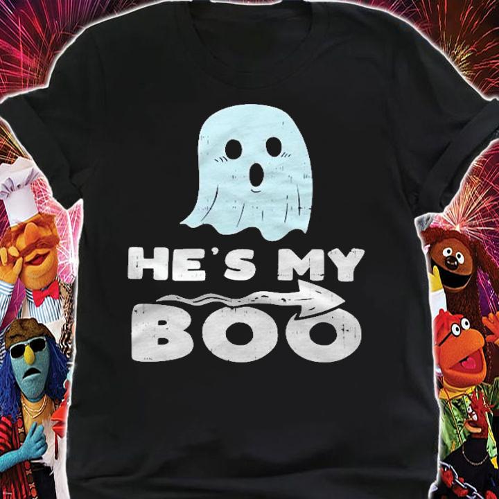 Womens Hes My Boo Cute Matching Couple Halloween Costume Girlfriend Shirt t-shirt shirt