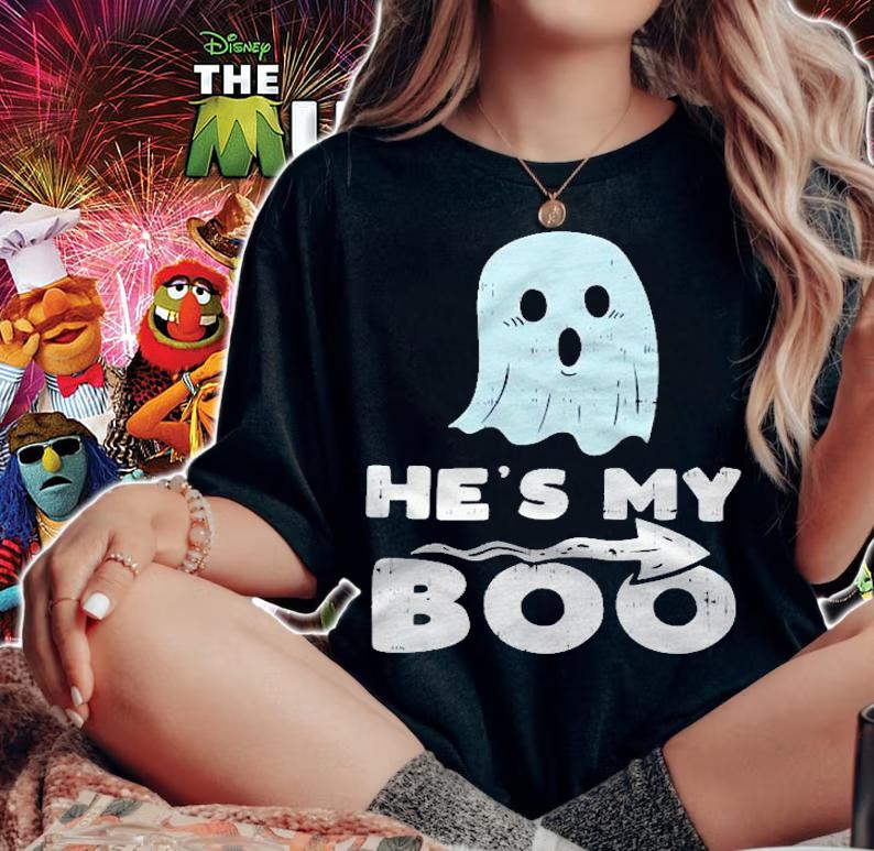 Womens Hes My Boo Cute Matching Couple Halloween Costume Girlfriend Shirt t-shirt woman shirt