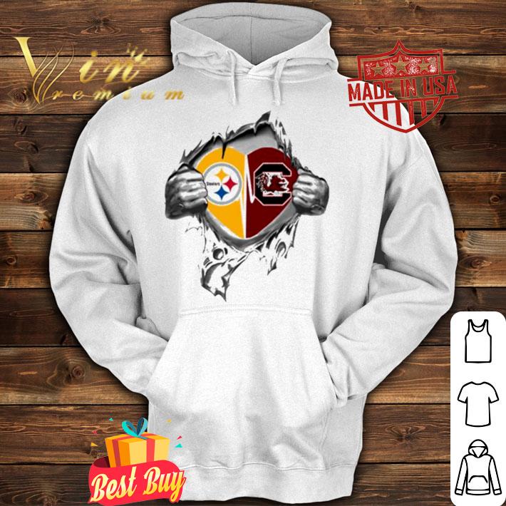 Blood Inside Me Pittsburgh Steelers And South Carolina Gamecocks t-shirt hoodie