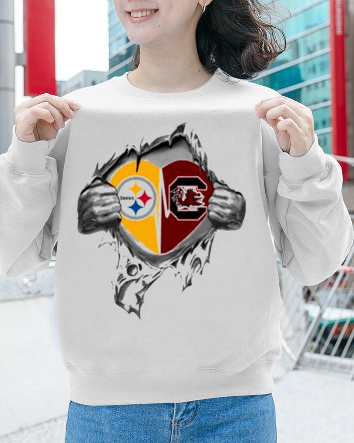 Blood Inside Me Pittsburgh Steelers And South Carolina Gamecocks t-shirt sweatshirt