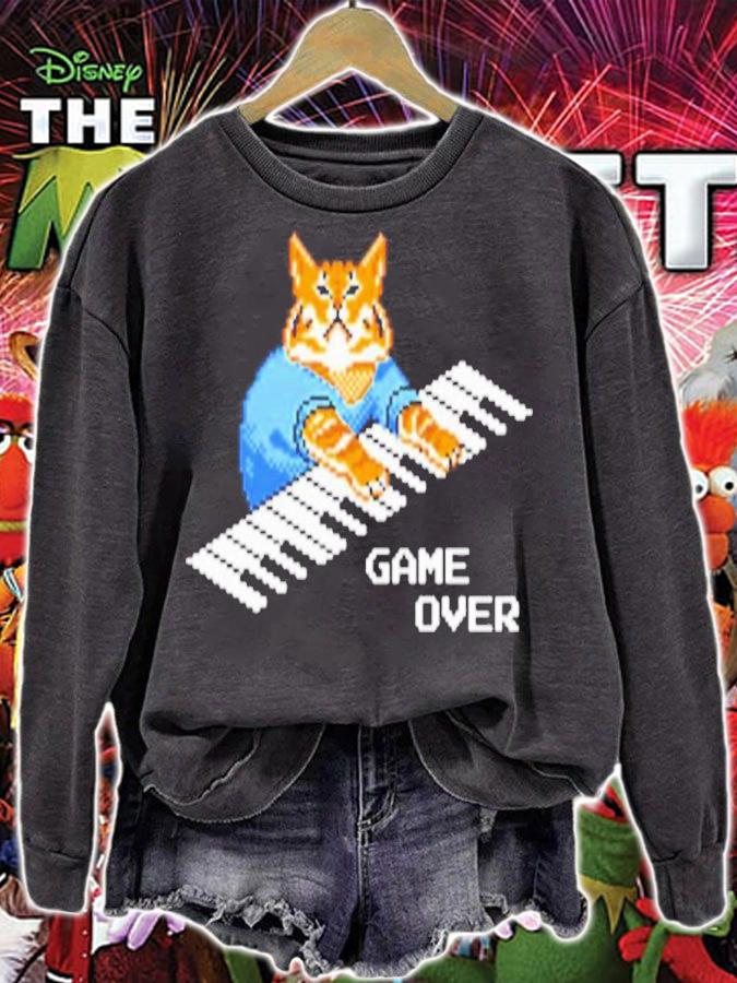 Roy IT Crowd Game Over Cat Keyboard Shirt t-shirt sweatshirt