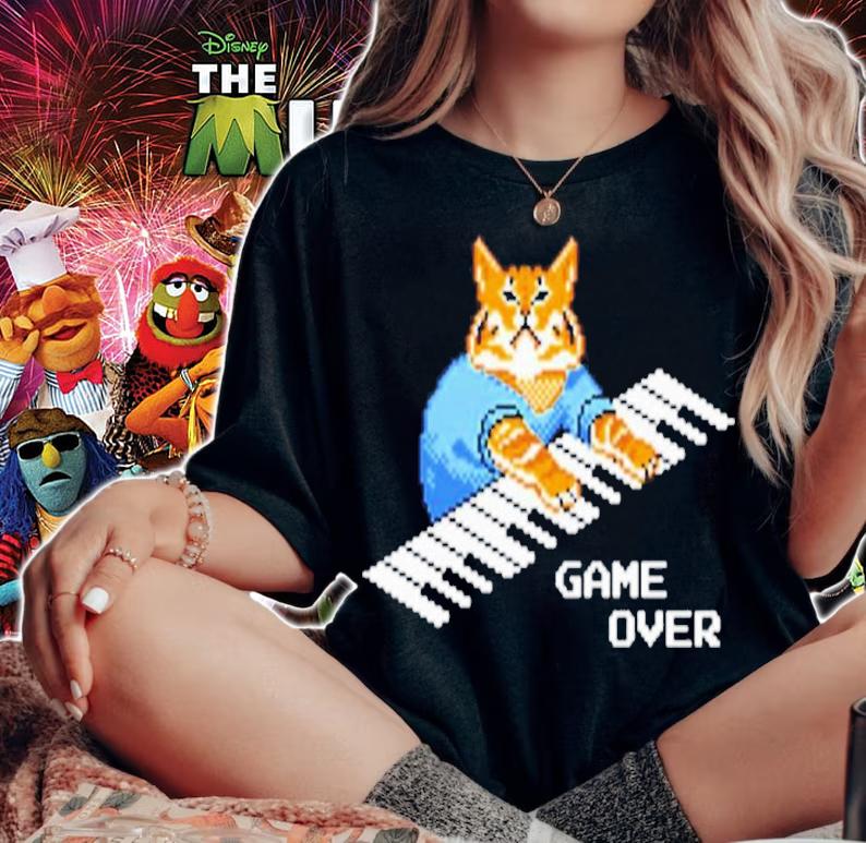 Roy IT Crowd Game Over Cat Keyboard Shirt t-shirt woman shirt