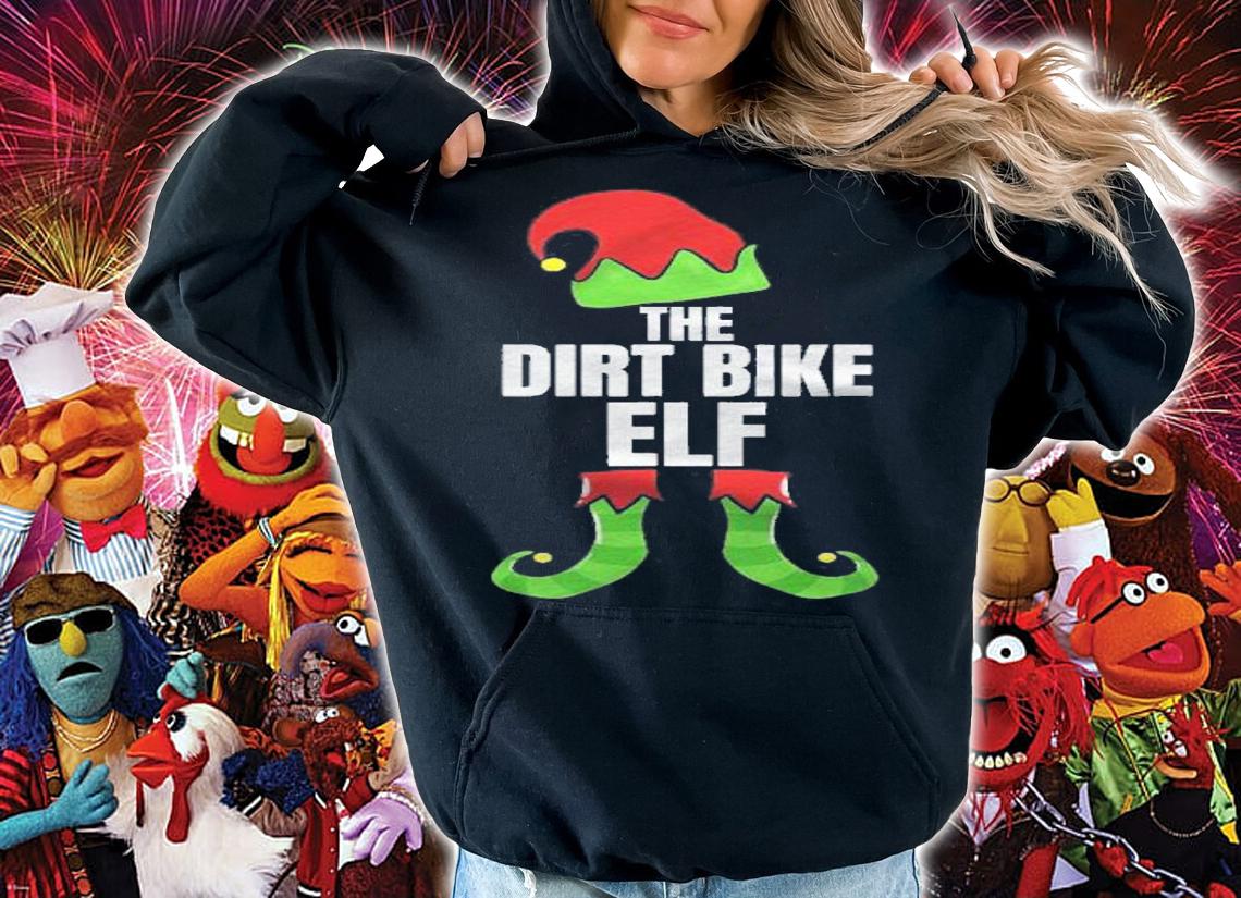 The Dirt Bike Elf Family Funny Christmas Group Pajama Gift Shirt t-shirt hoodie