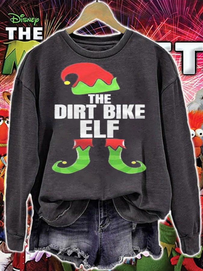 The Dirt Bike Elf Family Funny Christmas Group Pajama Gift Shirt t-shirt sweatshirt