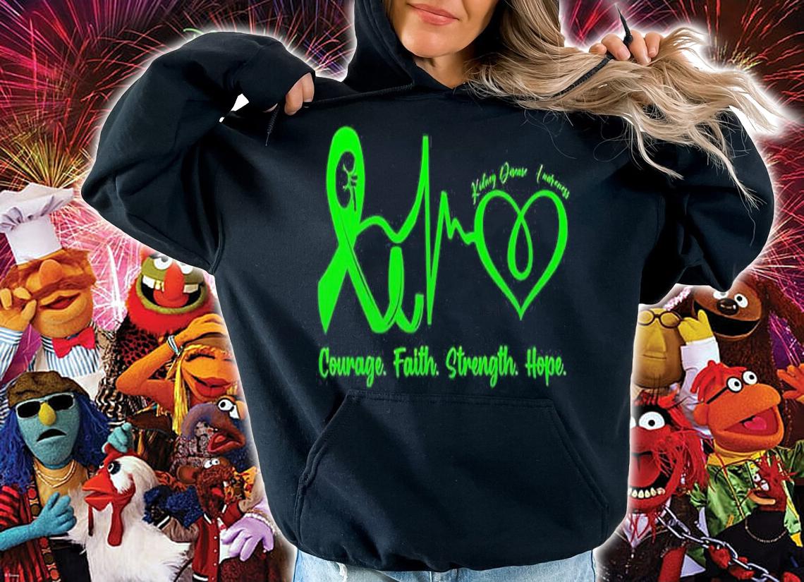 Courage Faith Strength Hope Kidney Disease Awareness T-Shirt