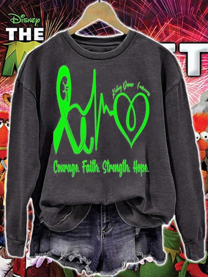 Courage Faith Strength Hope Kidney Disease Awareness T-Shirt