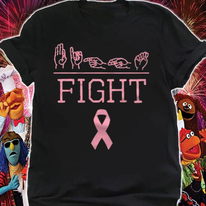 Deaf Pride Asl Fight Breast Cancer Awareness Ribbon Gift Shirt